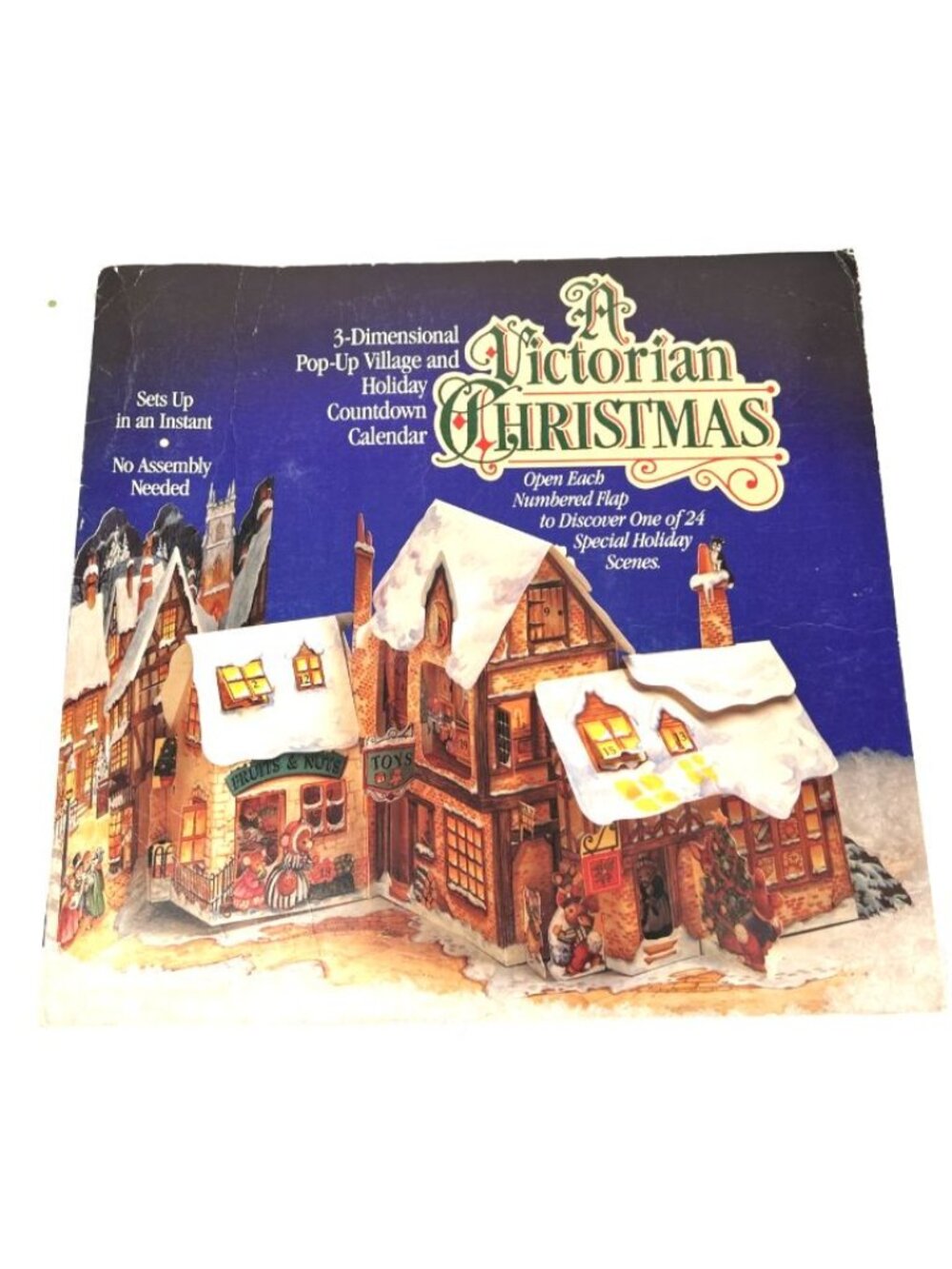 Victorian Christmas Pop-Up Advent Calendar Village 3D Countdown